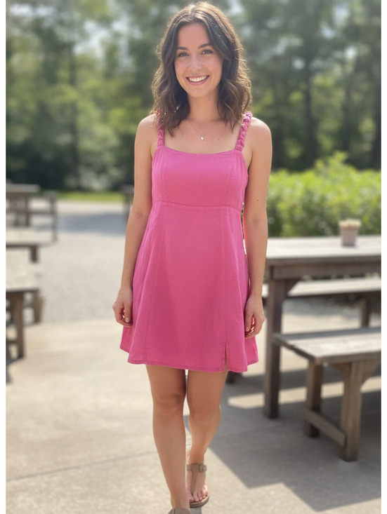 Zara Dresses & Skirts - NWOT | ZARA | S | Pink Linen Blend Swing Mini Dress